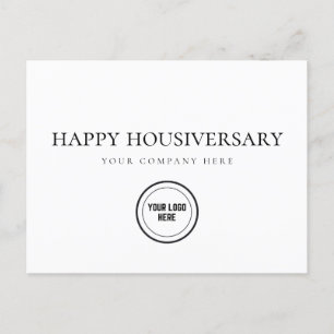 Postal Aniversario Feliz Hogar Agregar Logotipo de Bienes