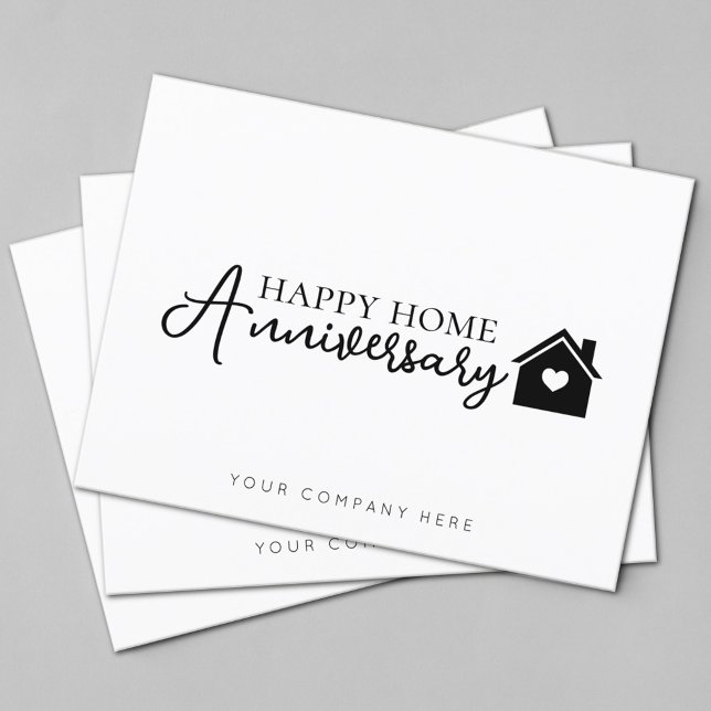 Postal Aniversario Feliz Hogar Inmobiliario Profesional  (Happy Home Anniversary Real Estate Postcard)