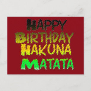 Postal Aniversario feliz lindo Hakunamatata Arte Inspirad
