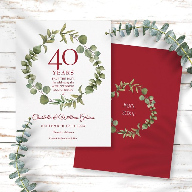 Postal Aniversario número 40 para guardar la fecha con ve (Subido por el creador)