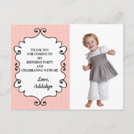 Postal Aniversario rosa y blanco gracias