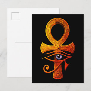 Postal Ankh Egipcio Ojo de Horus Símbolo Antiguo Protege