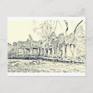 Postal Ankor Wat Sketch