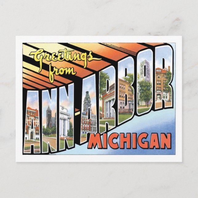 Postal Ann Arbor Michigan Travel America City (Anverso)