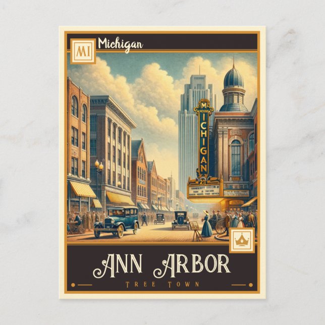 Postal Ann Arbor, Michigan | Vintage (Anverso)