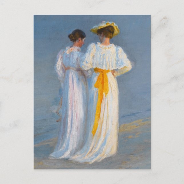 Postal Anna Ancher y Marie Krøyer en la playa - Krøyer (Anverso)