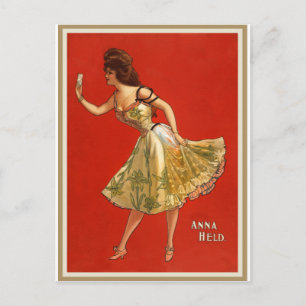Postal Anna Held (1899), estrella victoriana de Vaudevill