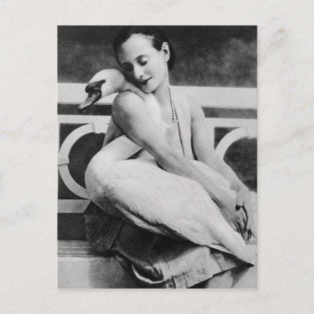 Postal Anna Pavlova con su mascota swan Jack, c.1905