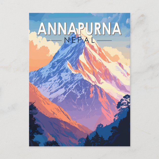 Postal Annapurna Nepal Viajes de arte (Anverso)