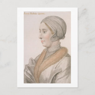 Postal Anne Boleyn (1507-36) grabada por Francesco Bartol