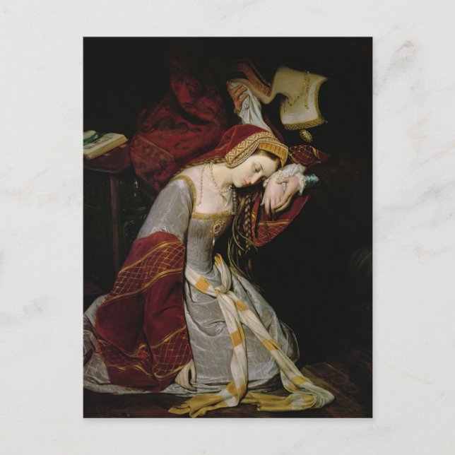 Postal Anne Boleyn en la Torre, detalle, 1835 (Anverso)