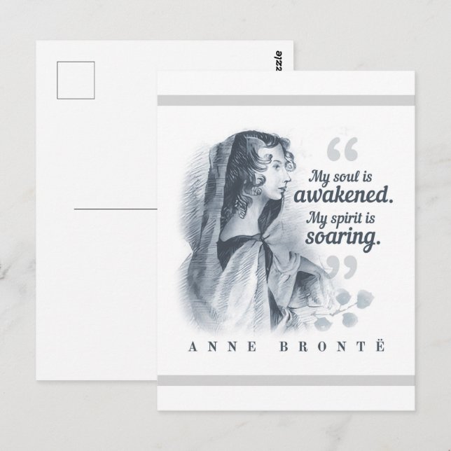 Postal Anne Bronte Cita Mi Alma Está Despertada (Anverso / Reverso)