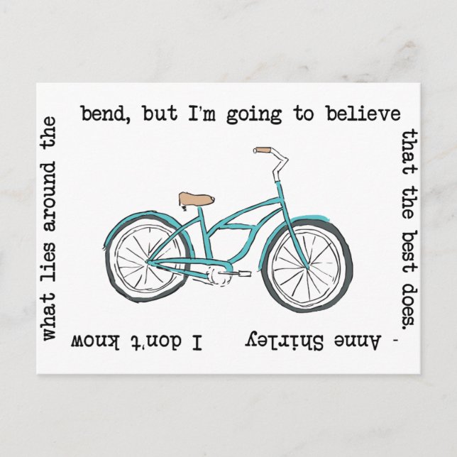 Postal Anne Shirley - Bicicleta - Inspiradora (Anverso)