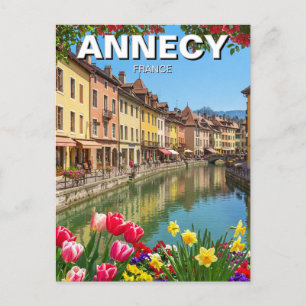 Postal Annecy France Flowers Travel
