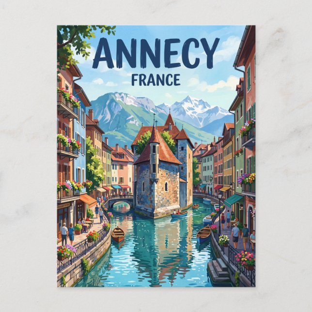 Postal Annecy Francia (Anverso)