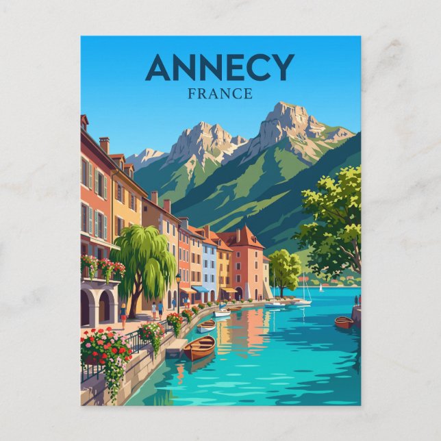 Postal Annecy Francia (Anverso)