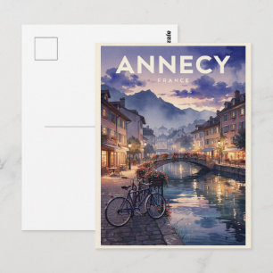 Postal Annecy Francia Viajes Antiguos