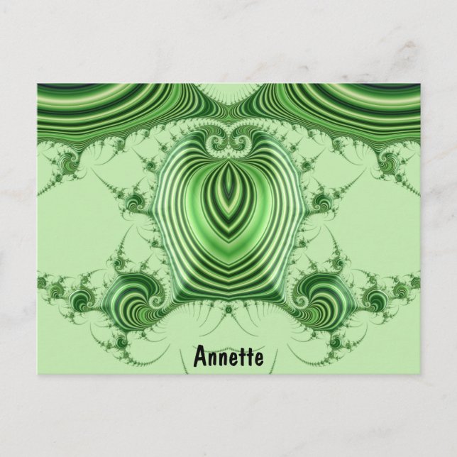 Postal ANNETTE ~ Patrón de diseño 3D ~ Verdes de Navidad  (Anverso)