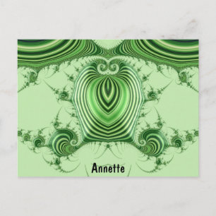 Postal ANNETTE ~ Patrón de diseño 3D ~ Verdes de Navidad