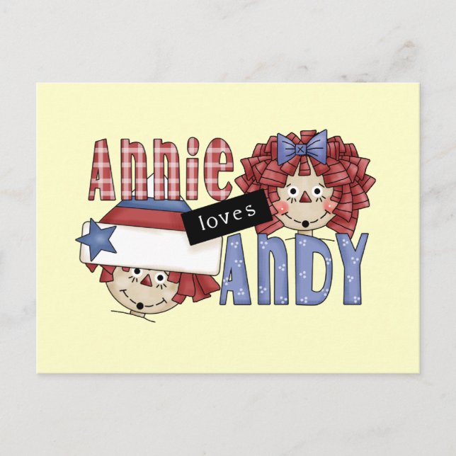 Postal Annie ama a Andy camisetas y regalos (Anverso)