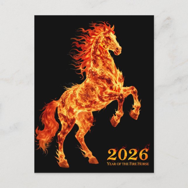 Postal Año 2026 del Caballo de Fuego (Anverso)