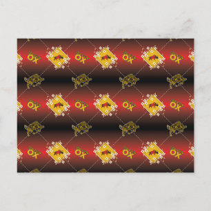 Postal Año Chino del Buey Floral Elegante