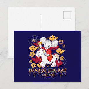 Postal Año de la Rat Unicorn 2020