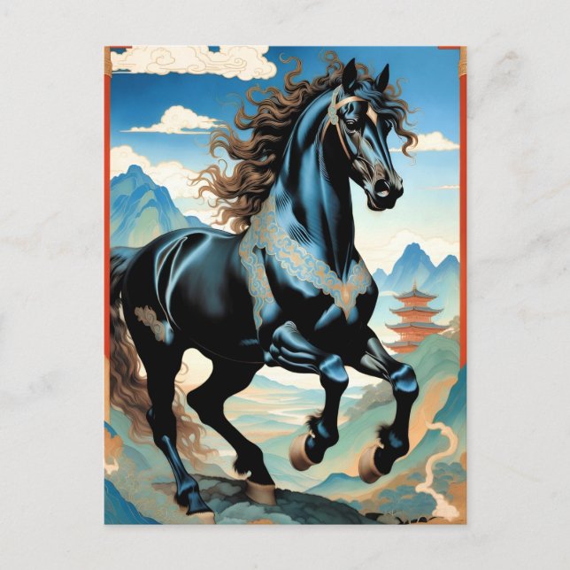 Postal Año del Caballo, Zodiaco Chino, (Anverso)