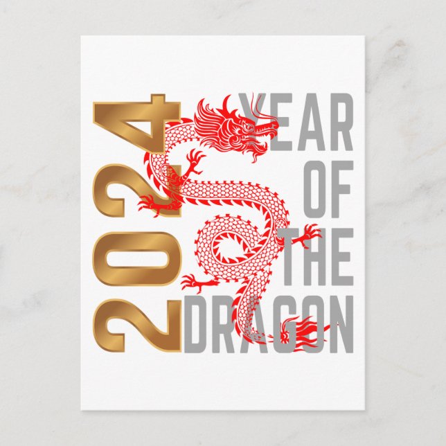 Postal Año del Dragón Año 2024 zodiaco chino (Anverso)