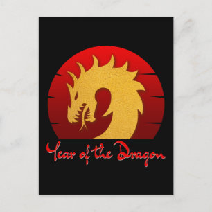 POSTAL AÑO DEL DRAGÓN ORO ROJO