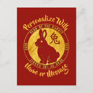 Postal Año Del Faux Gold De Conejo