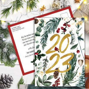 Postal Año Nuevo 2023 Confetti Festive Pine Bough