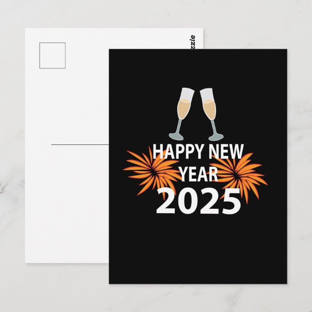 Postal Año Nuevo 2025 Feliz Año Nuevo (Anverso / Reverso)