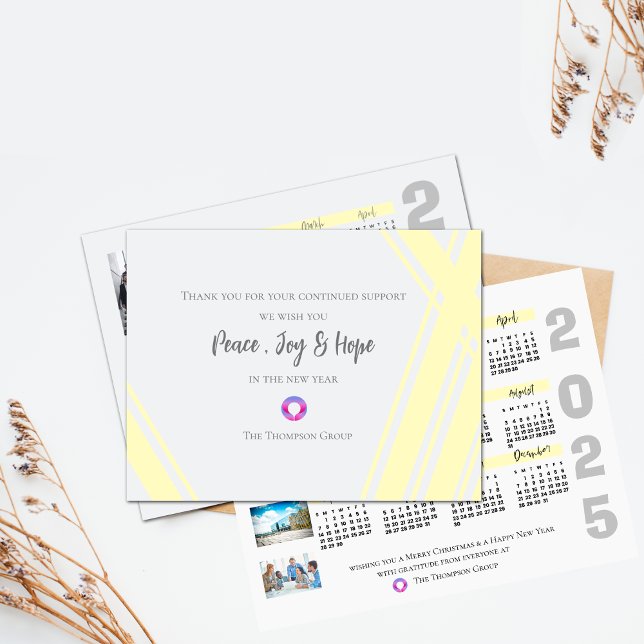 Postal Año Nuevo 2025 Navidades corporativos de fotografí (2025 Calendar Photo Corporate Christmas New Year Postcard)