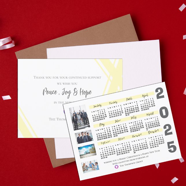 Postal Año Nuevo 2025 Navidades corporativos de fotografí (2025 Calendar Photo Corporate Christmas New Year Postcard)