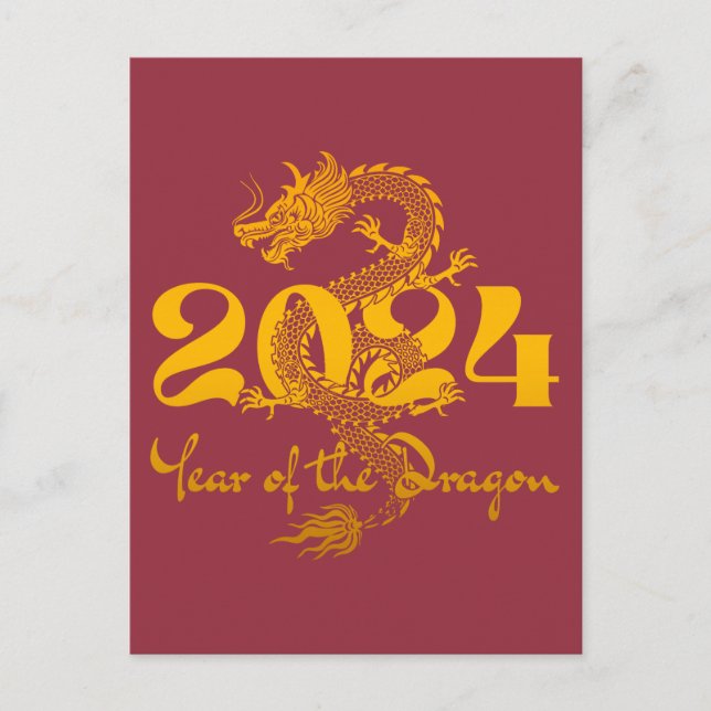 Postal Año Nuevo Chino 2024 del Dragón (Anverso)