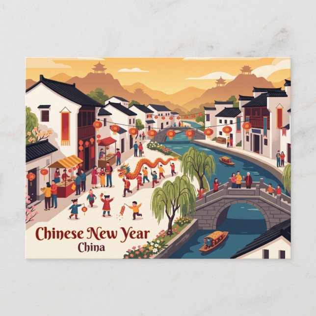 Postal Año Nuevo Chino, China (Anverso)