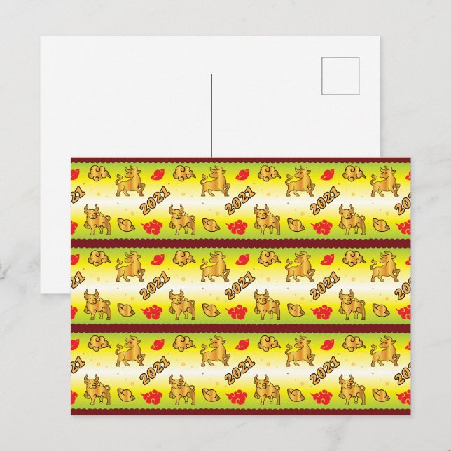 Postal Año Nuevo Chino del Occidente 2021 (Anverso / Reverso)