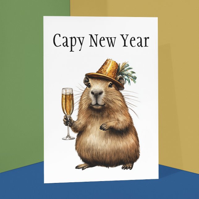 Postal Año Nuevo de Capybaras (Subido por el creador)