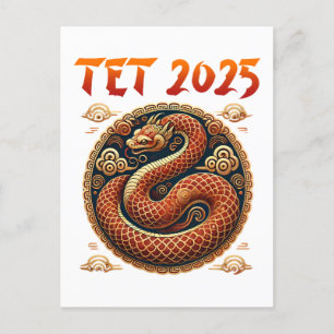 Postal Año nuevo de la serpiente vietnamita 2025