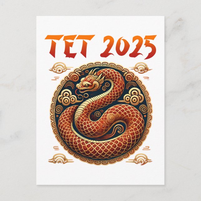 Postal Año nuevo de la serpiente vietnamita 2025 (Anverso)