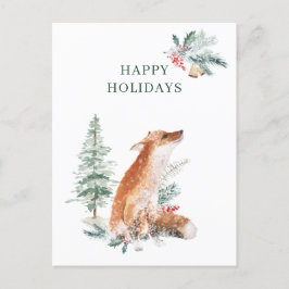 Postal Año Nuevo de los Navidades de Winter Woodland Fox