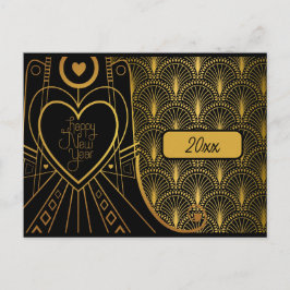 Postal Año Nuevo Elegante Art Deco Vintage