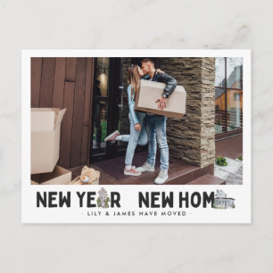 Postal Año Nuevo Hogar Nuevo Foto Cambio de Dirección