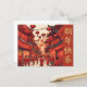Postal Año nuevo lunar chino Farolitos elegantes rojo oro (Anverso/Reverso In Situ)