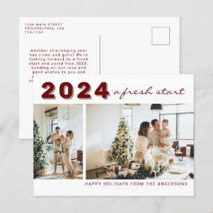 Postal Año Nuevo Simple Un nuevo comienzo Dos festividade