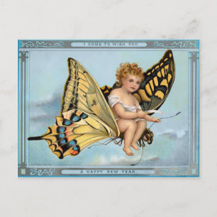 Postal Año nuevo victoriano vintage