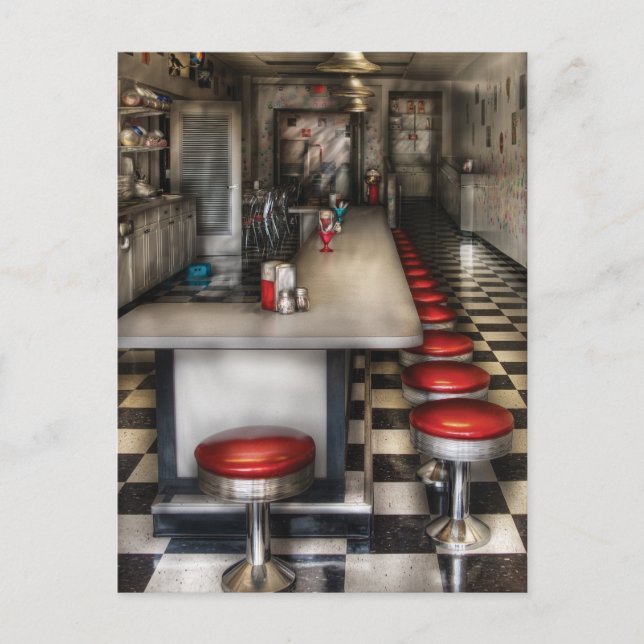 Postal Años 1950 - El salón de helados  (Anverso)