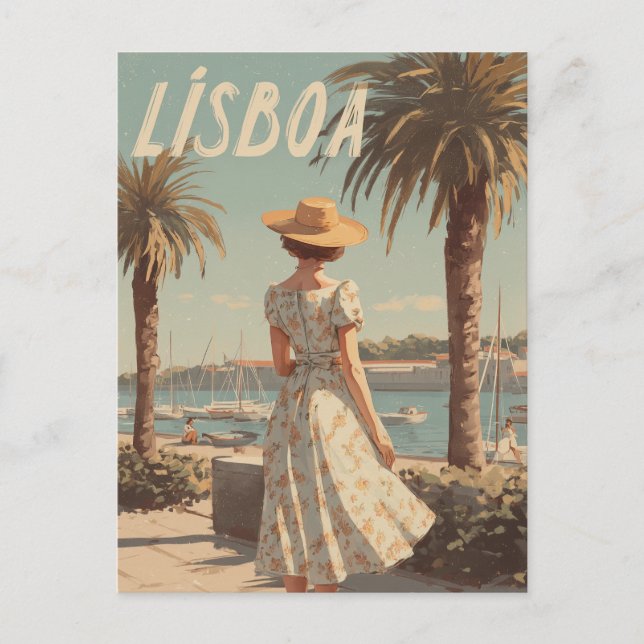 Postal Años 50 de la época de Lisboa (Anverso)
