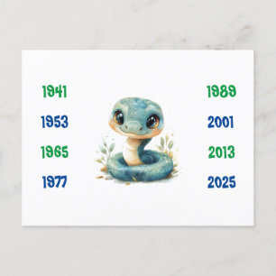 Postal Años chinos de la serpiente 1941 a 2025